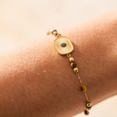 Sun & Crystal Gold Plated Bracelet