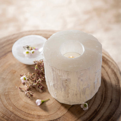 Selenite Tealight Holder 10x10cm