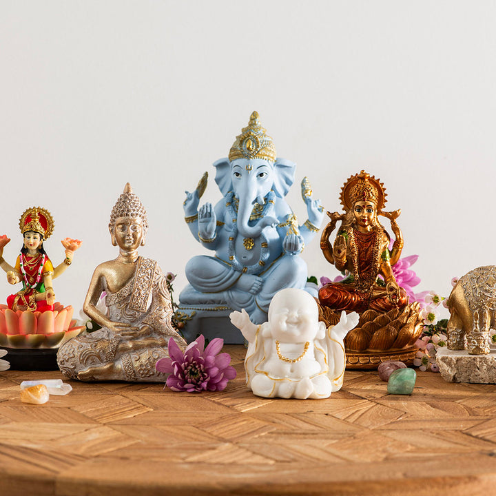 Lakshmi Statue Bronze Colour 16cm – Karma Living