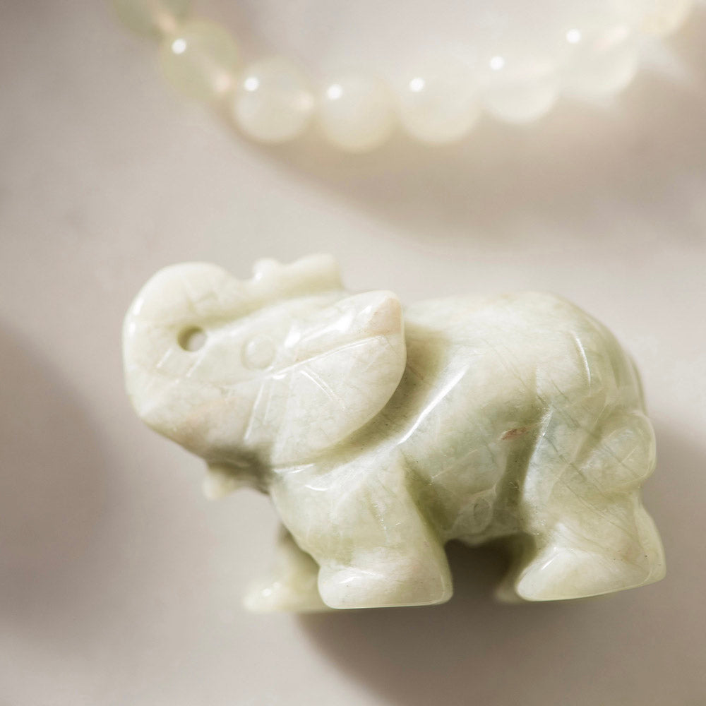 Lucky Elephant Statue New Jade