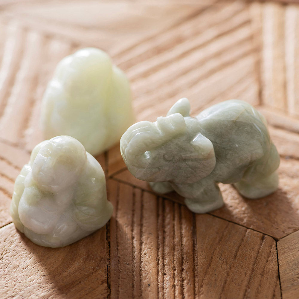 Lucky Buddha Statue New Jade