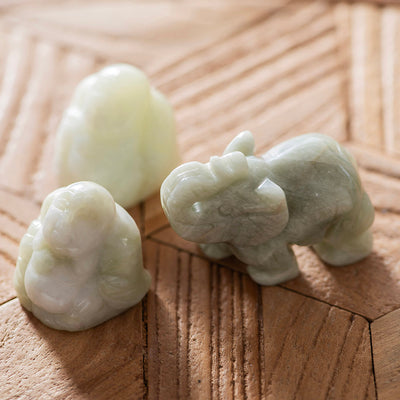 Lucky Buddha Statue New Jade
