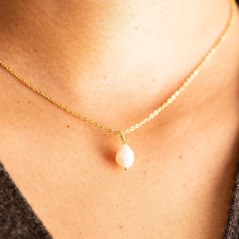 Freshwater Pearl Charm Silver Gold Plated