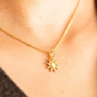 Abstract Sun Charm Silver Gold Plated