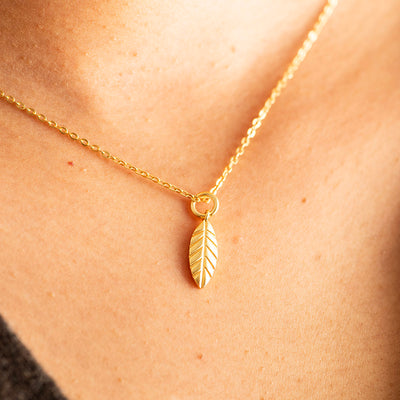 Feather Charm Silver Gold Plated