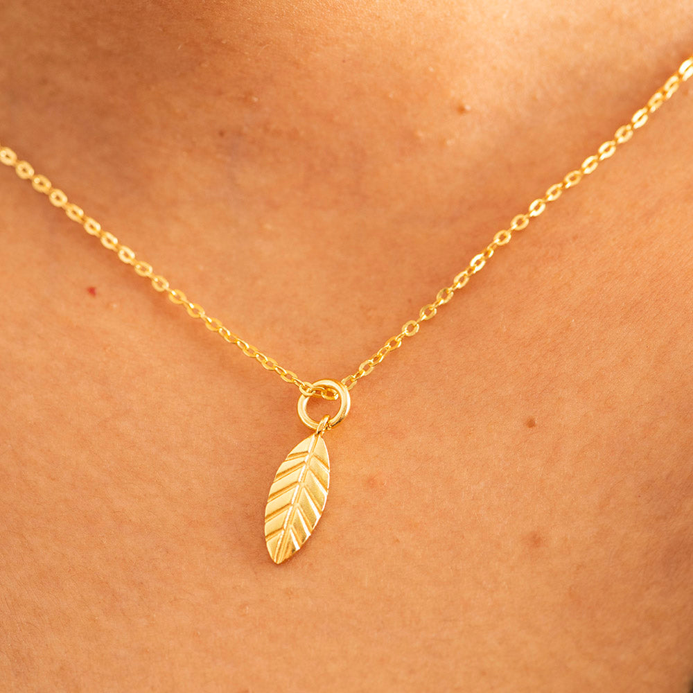 Feather Charm Silver Gold Plated