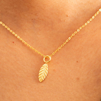 Feather Charm Silver Gold Plated