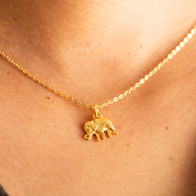Elephant Charm Silver Gold Plated