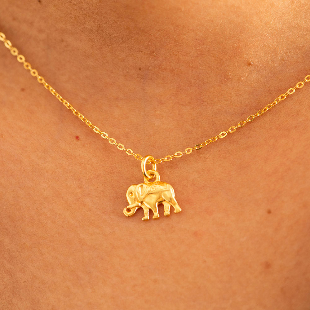 Elephant Charm Silver Gold Plated
