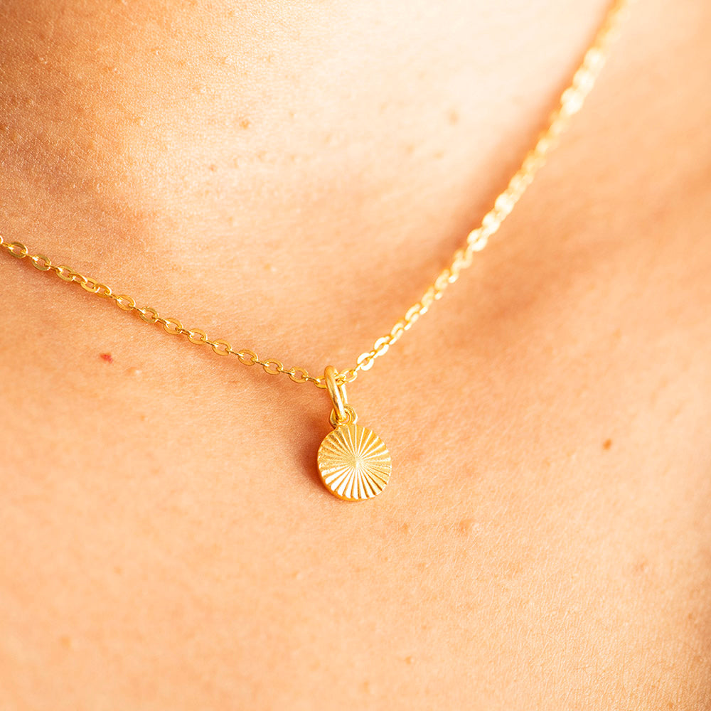 Sun Charm Silver Gold Plated