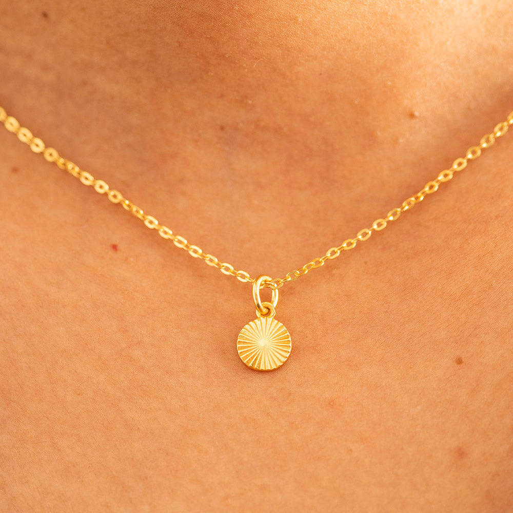 Sun Charm Silver Gold Plated