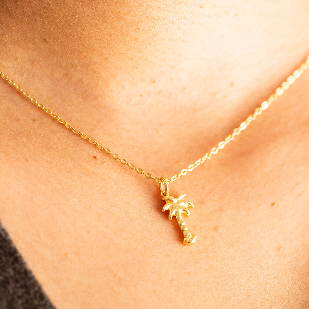 Palm Tree Charm Silver Gold Plated