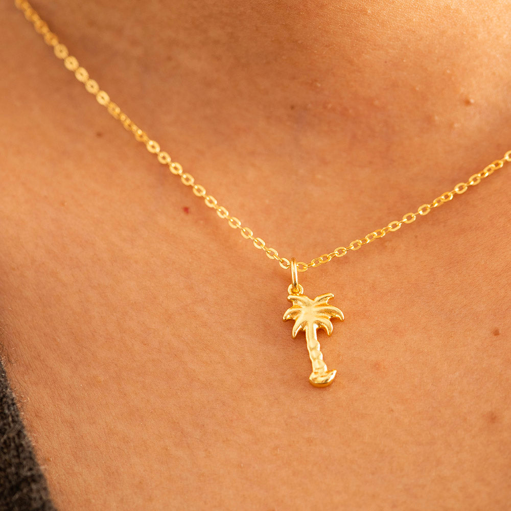 Palm Tree Charm Silver Gold Plated
