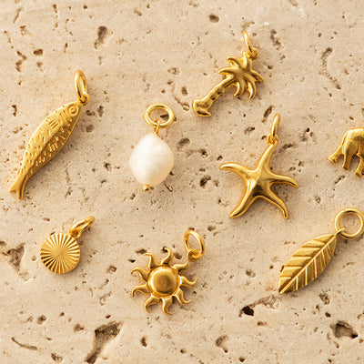Sun Charm Silver Gold Plated