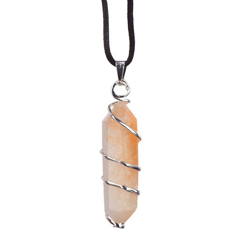 Wrapped Citrine Pendant - Karma Living