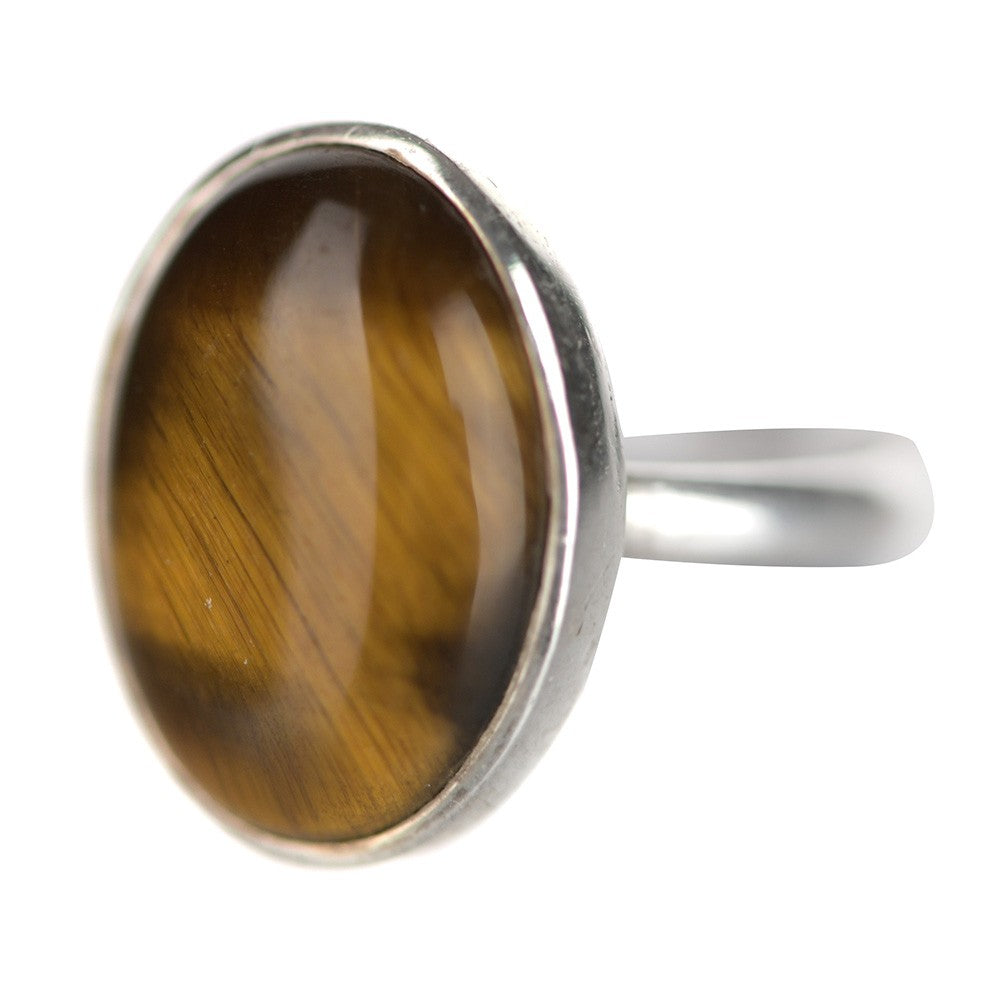 Tigers Eye Oval Ring - Karma Living