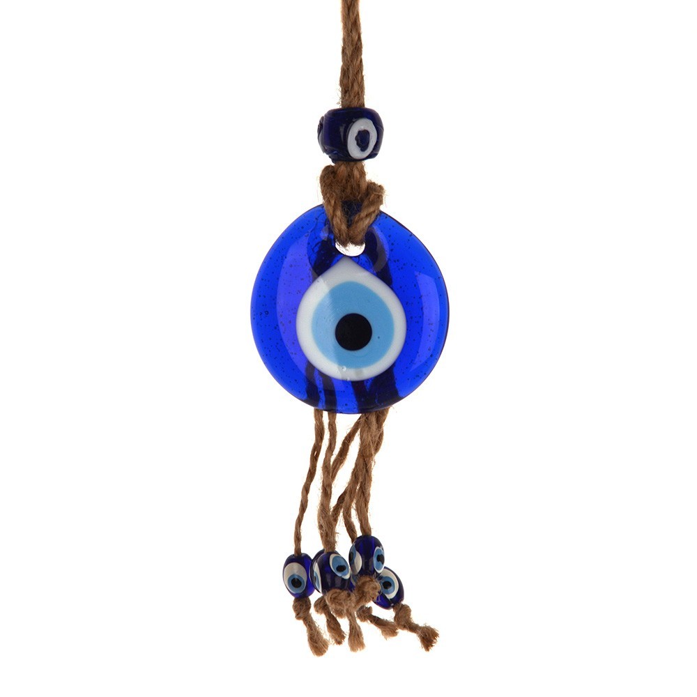 Evil Eye Wall Hanging on Jute Rope 5.5cm - Karma Living