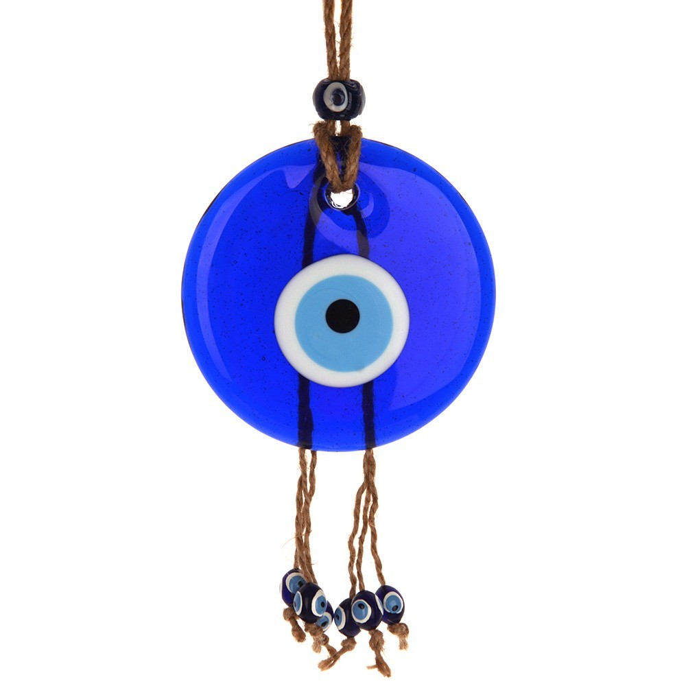 Evil Eye Wall Hanging on Jute Rope 12cm - Karma Living