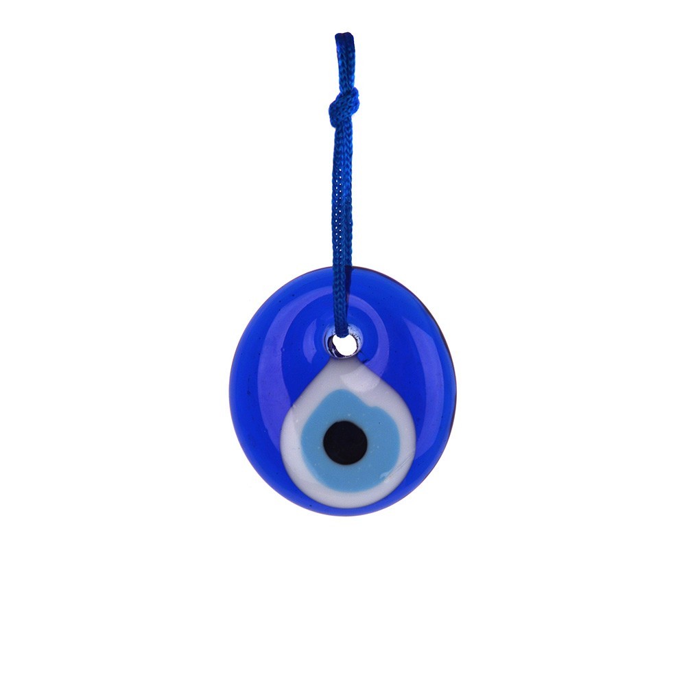 Evil Eye Wall Hanging on Blue Rope 5.5cm - Karma Living