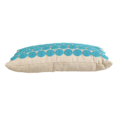 Acupressure Neck Pillow Natural & Turquoise 44cm - Karma Living