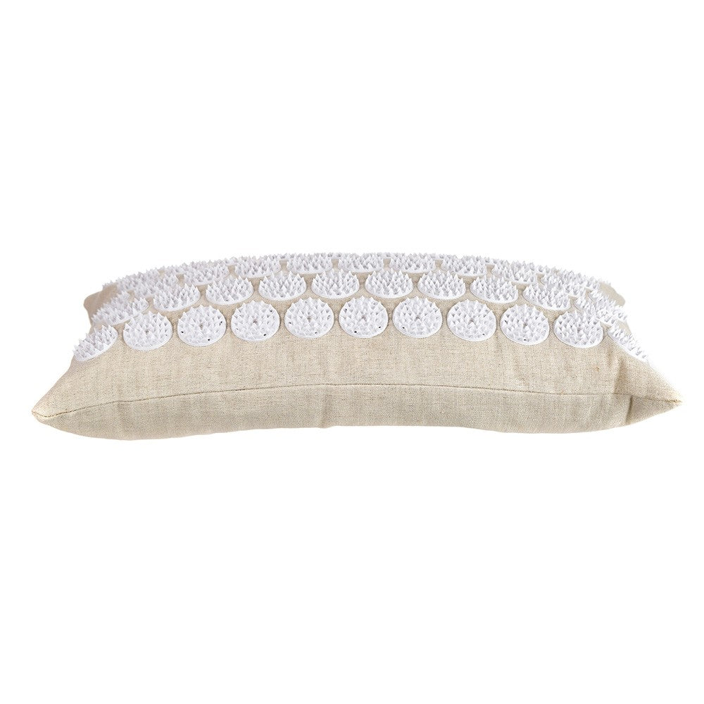 Acupressure Neck Pillow Natural & White 44cm - Karma Living