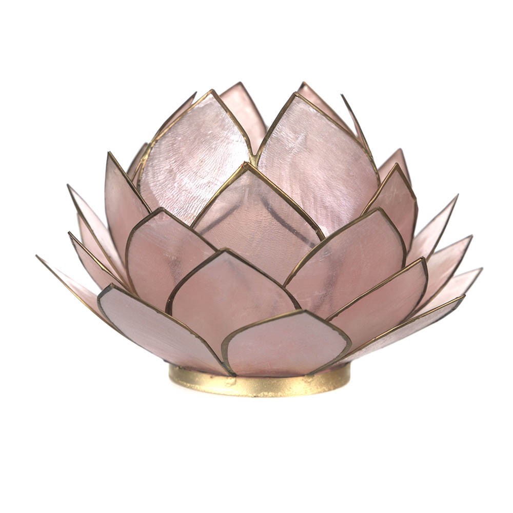 Capiz Lotus Tealight Holder Blush Pink - Karma Living