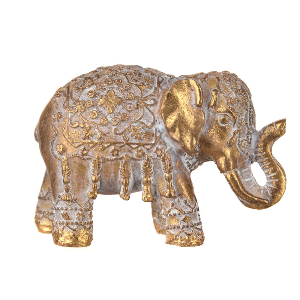 Elephant Statue Gold 11cm - Karma Living