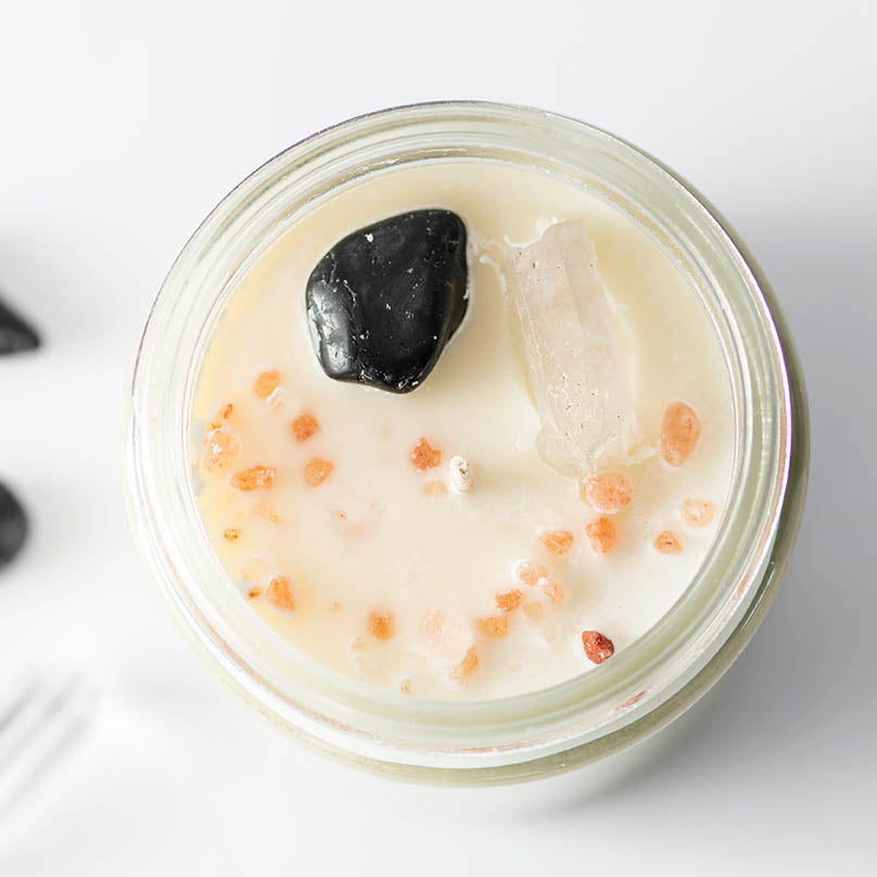 Crystal-Infused Soy Candle Protected - Karma Living
