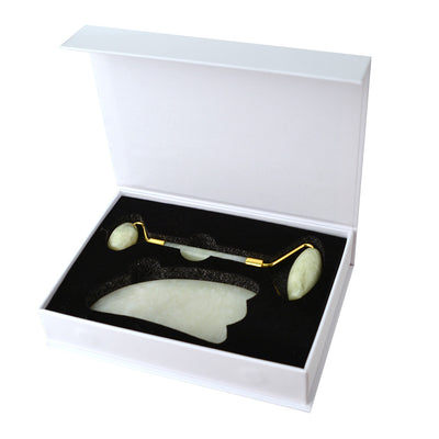 Jade Massage Roller & Gua Sha Tool Gift Set - Karma Living