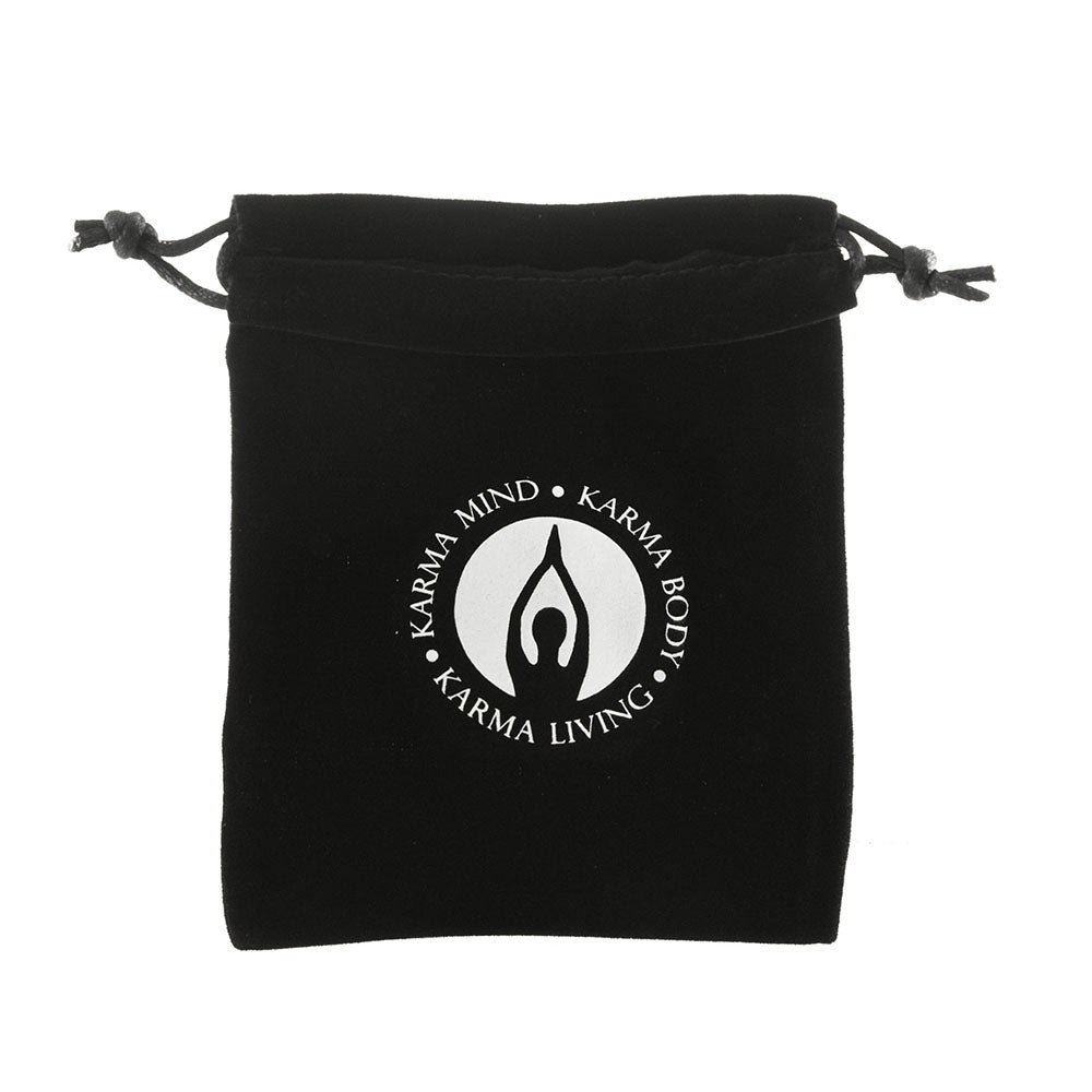 Velvet Gem Bag Black with Karma Living Logo - Karma Living