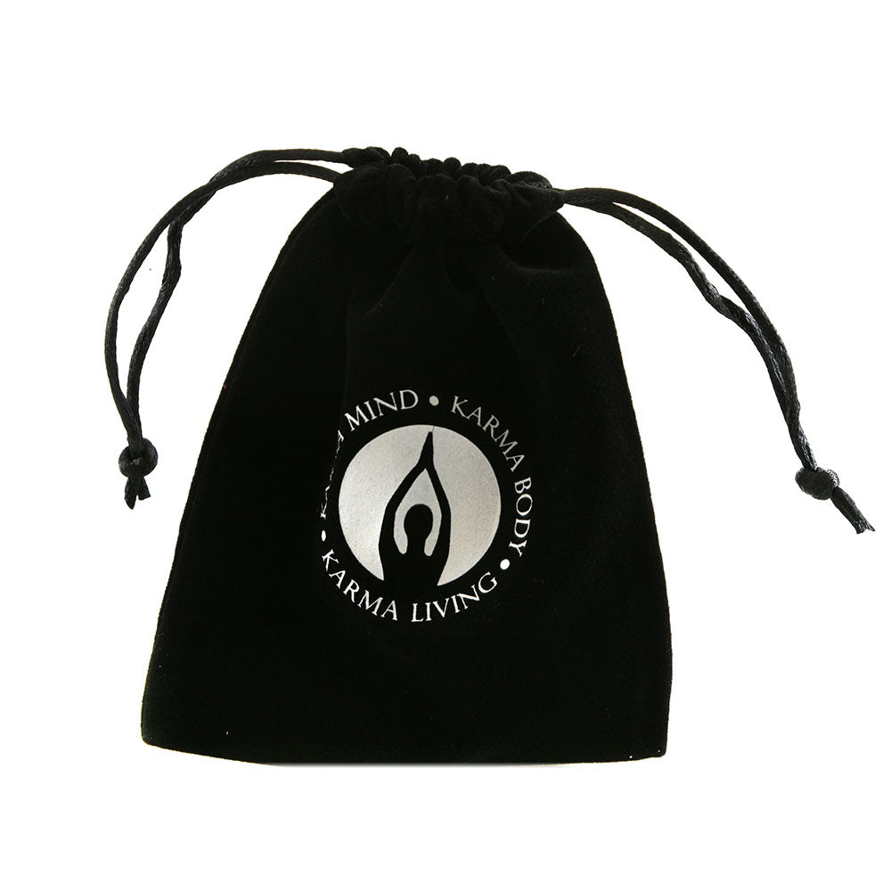 Velvet Gem Bag Black with Karma Living Logo - Karma Living
