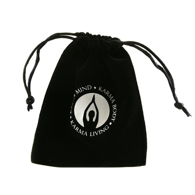 Velvet Gem Bag Black with Karma Living Logo - Karma Living