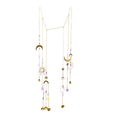 Amethyst Chain Wall Hanging with Bells Lunar - Karma Living