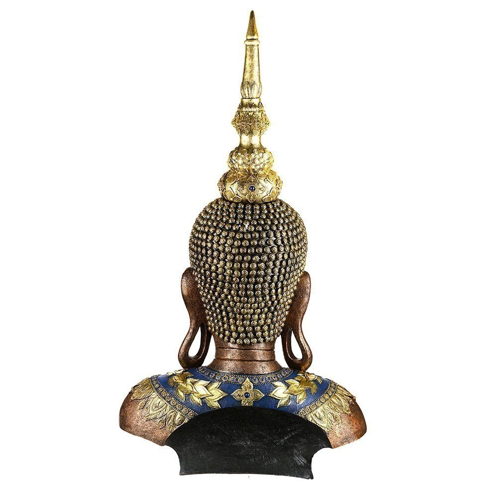 Buddha Head Statue Bronze & Blue 107cm - Karma Living