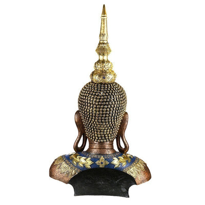 Buddha Head Statue Bronze & Blue 107cm - Karma Living
