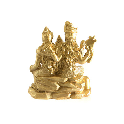 Shiva/Ganesh/Parvati Statue Gold 7cm - Karma Living