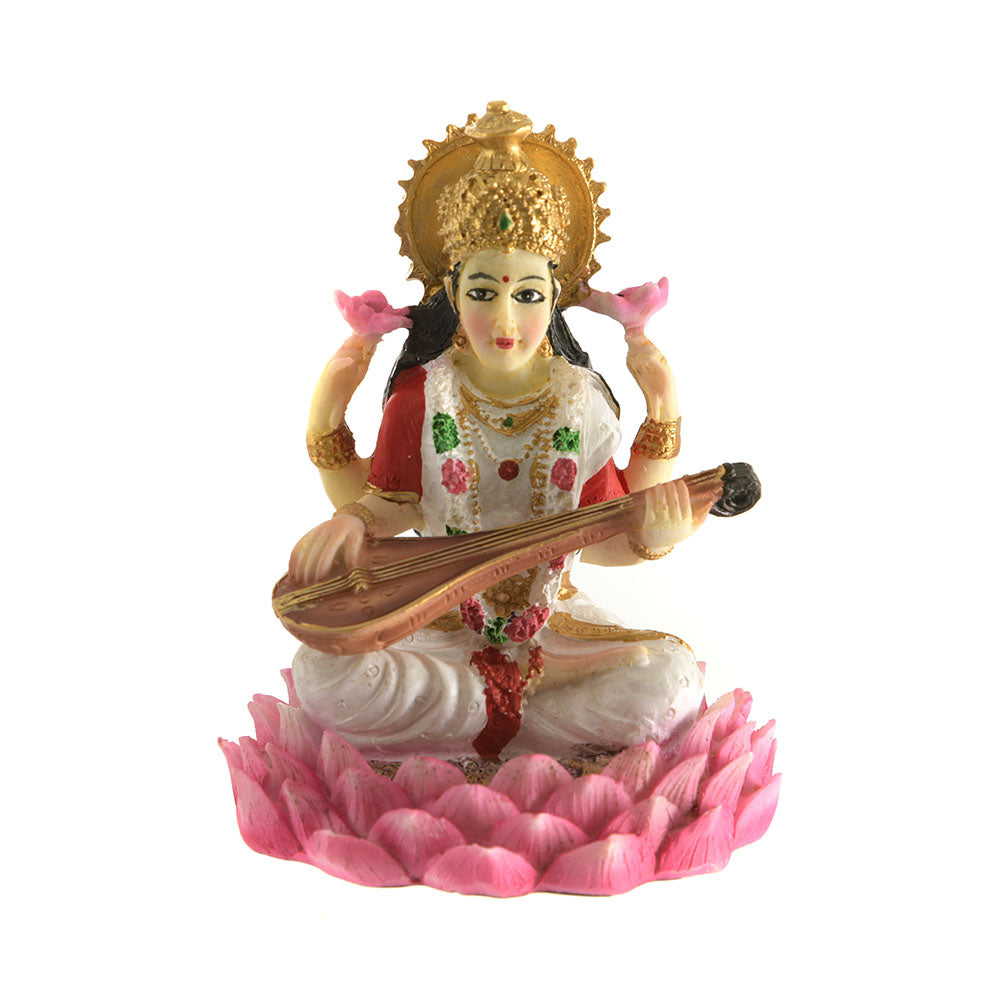 Saraswati Statue Multi 13cm - Karma Living