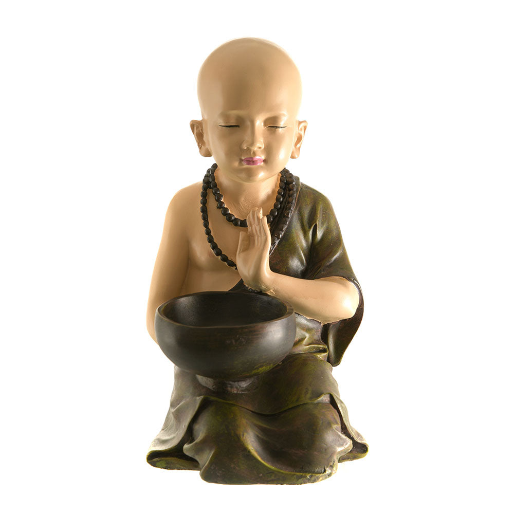 Monk Sitting Statue Natural & Brown 34cm - Karma Living