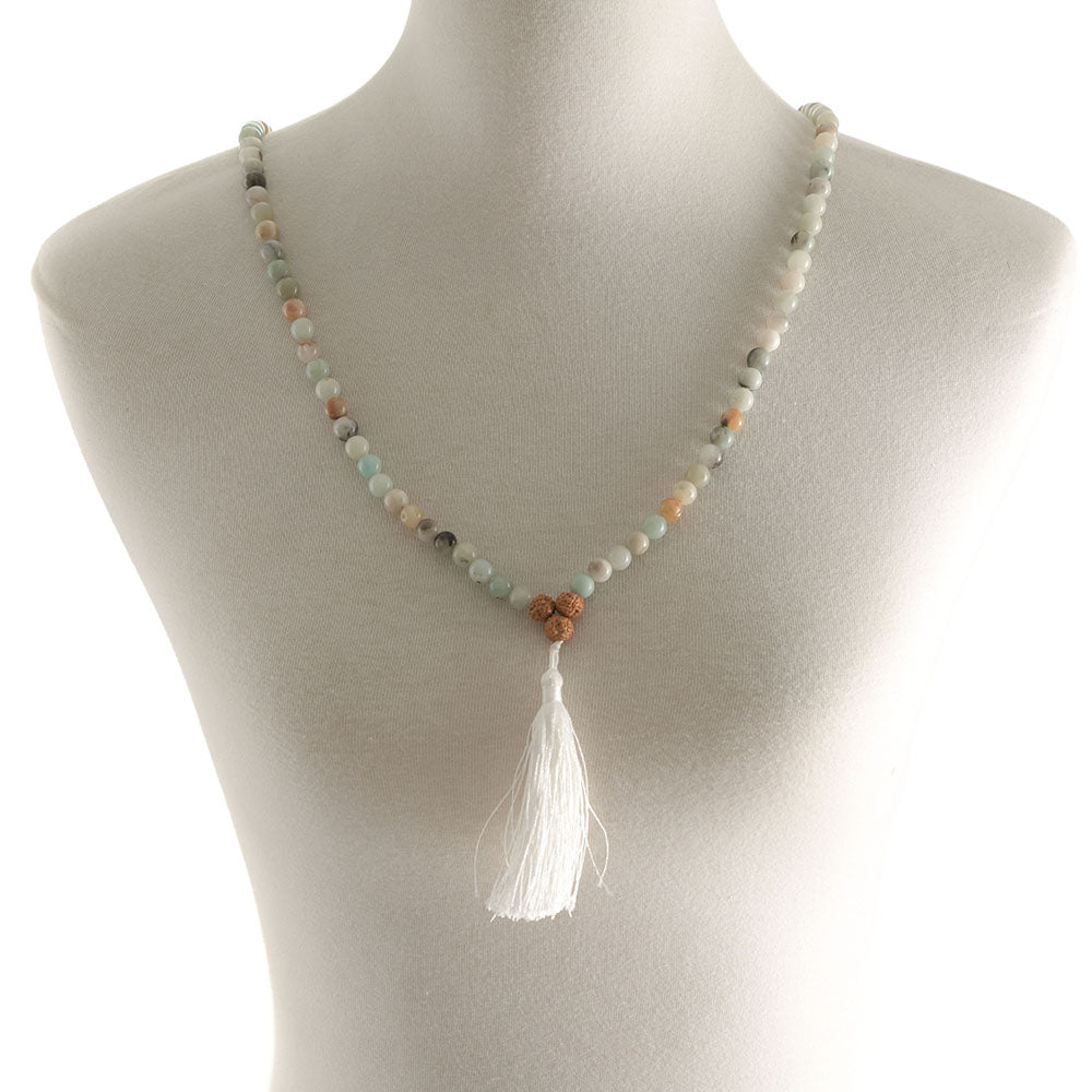 Amazonite 108 Mala Bead Necklace - Karma Living