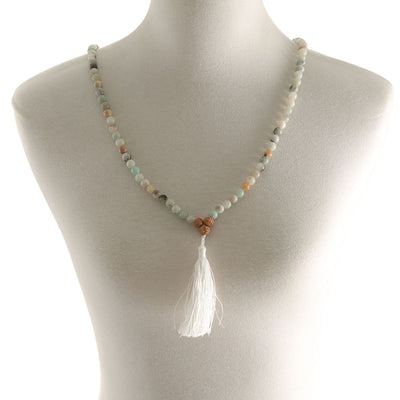 Amazonite 108 Mala Bead Necklace - Karma Living