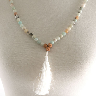 Amazonite 108 Mala Bead Necklace - Karma Living