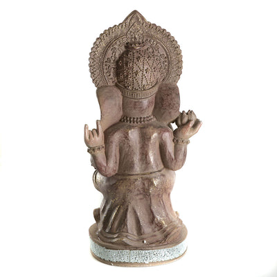 Ganesha Sitting Statue Natural & Bronze 51cm - Karma Living