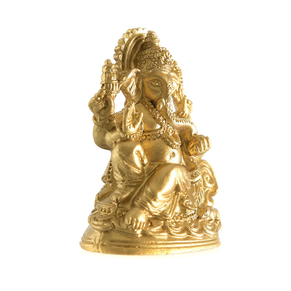 Ganesh Sitting Statue Gold 6cm - Karma Living