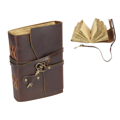 Leather Journal With Key 18x13cm