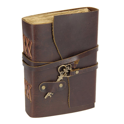 Leather Journal With Key 18x13cm