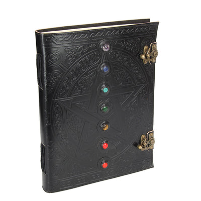 Leather Chakra & Pentagram Journal 33x25cm