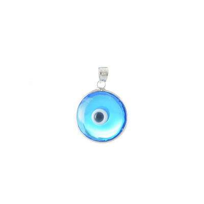 Evil Eye Silver Light Blue Pendant - Karma Living