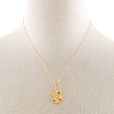 Celestial Oval Pendant Necklace - Karma Living