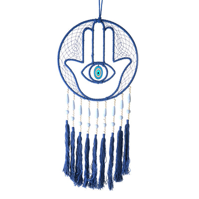 Hamsa Wall Hanging Blue & White 80x30cm