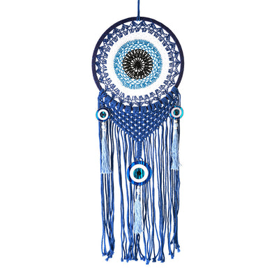 Evil Eye Wall Hanging Blue & White 100x32cm